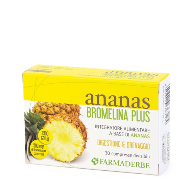 Ananas Bromelina Plus Integratore Drenante E Digestivo 30 Compresse